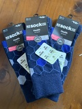 Bee socks navy hexagonal